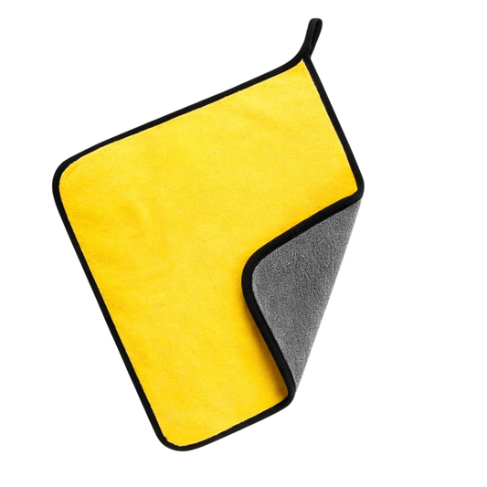 Street Iconz 800 GSM Coral Fleece Double Sided Microfiber Towels, 16" x 12" Yellow/Gray